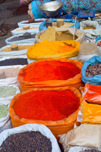 istock Traditional spices market in India. 1124832295
