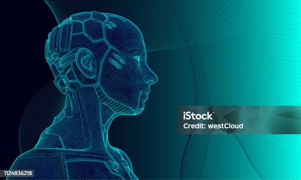 Cyborg Stock Illustration - Download Image Now - Artificial Intelligence, Hologram, Human Face