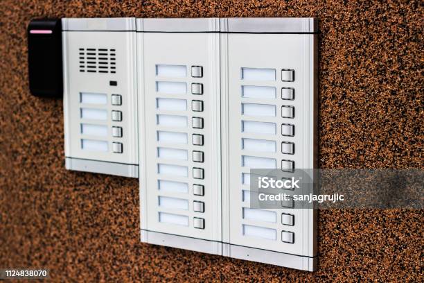 Flat Building Keypad Intercom Building And Security Keypad Stock Photo - Download Image Now ...