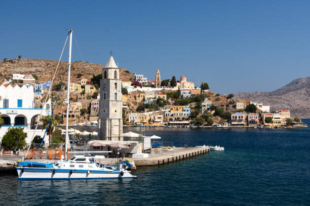 istock Panoramic View of Symi Island and its port 1124838804