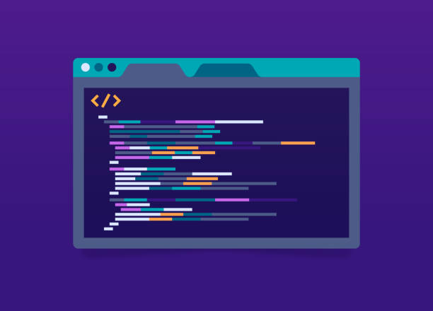 окно приложения кода программирования - computer software illustrations stock illustrations