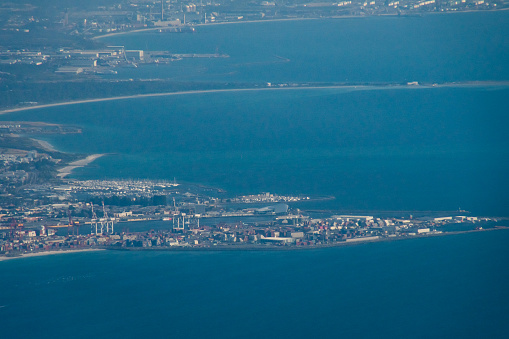 Container port of Perth at the coast in Western Australia
