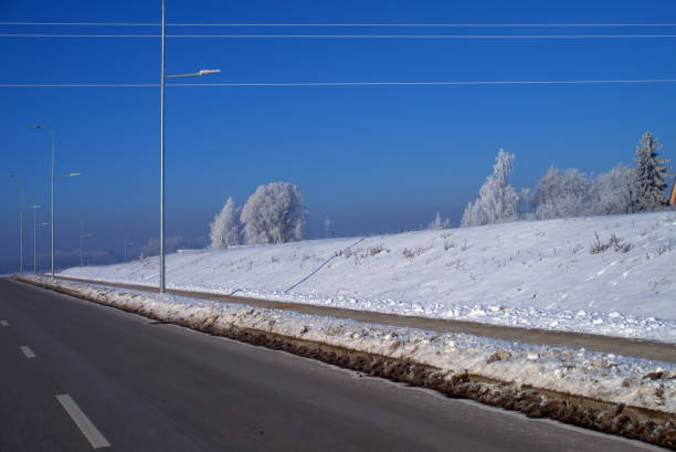 istock Snowy embankment alongside a motorway 1124840075
