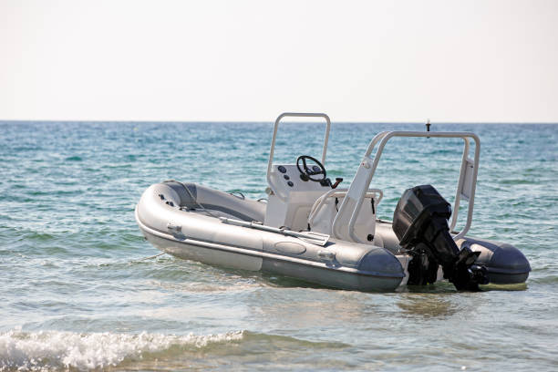 istock The Rescue motor boat at the seaside 1124846081