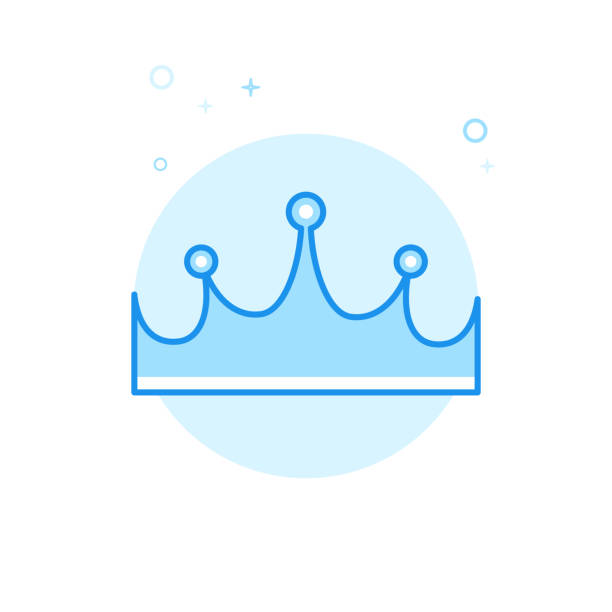 Royal Crown Flat Vector Icon, Symbol, Pictogram, Sign. Light Blue Monochrome Design. Editable Stroke Royal Crown Flat Vector Icon. Luxury, Success Symbol, Pictogram, Sign. Light Flat Style. Blue Monochrome Design. Editable Stroke. Adjust Line Weight. Design with Pixel Perfection. King Size stock illustrations