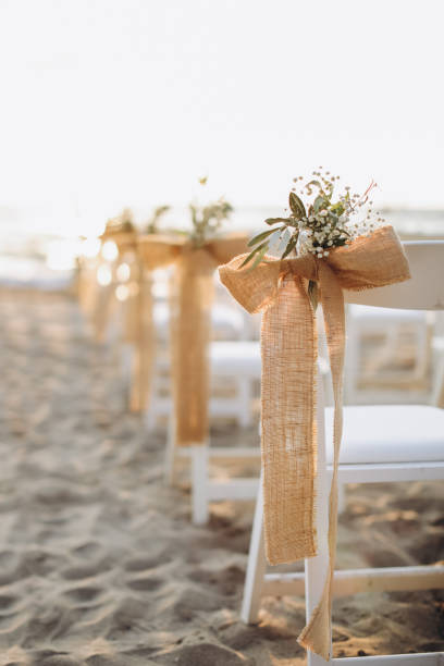 istock Beautiful wedding arch on the beach 1124852574