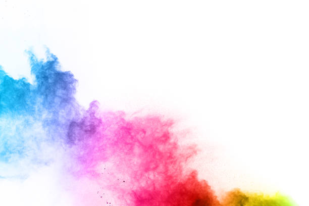 istock Colorful powder explosion on white background. Colored cloud. Colorful dust explode. Paint Holi. 1124853108