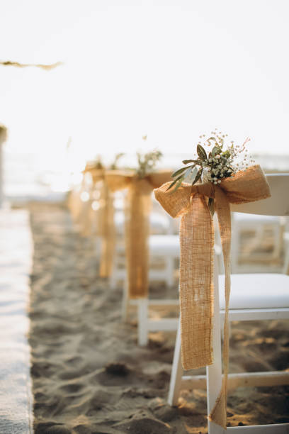 istock Beautiful wedding arch on the beach 1124853264