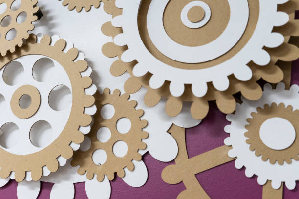 istock Gears and cogs made of corrugate 1124860032