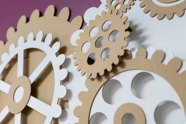 istock Gears and cogs made of corrugate 1124860259