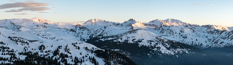 Mountains range viewed from Loveland Pass in Colorado