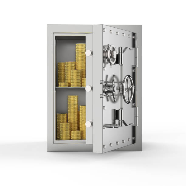 istock Bank safe or steel safe 1124867253