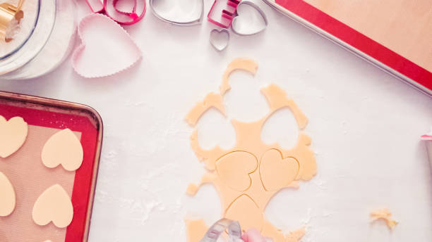 istock Cutting out shapes from sugar cookie dough 1124870311