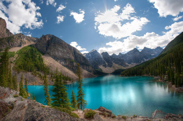 istock Wide Angle View of the Valley with Ten Peaks 1124900604