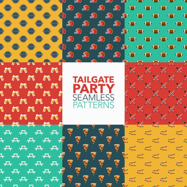 illustrations, cliparts, dessins animés et icônes de tailgate party profils sans soudure - tailgate party illustrations