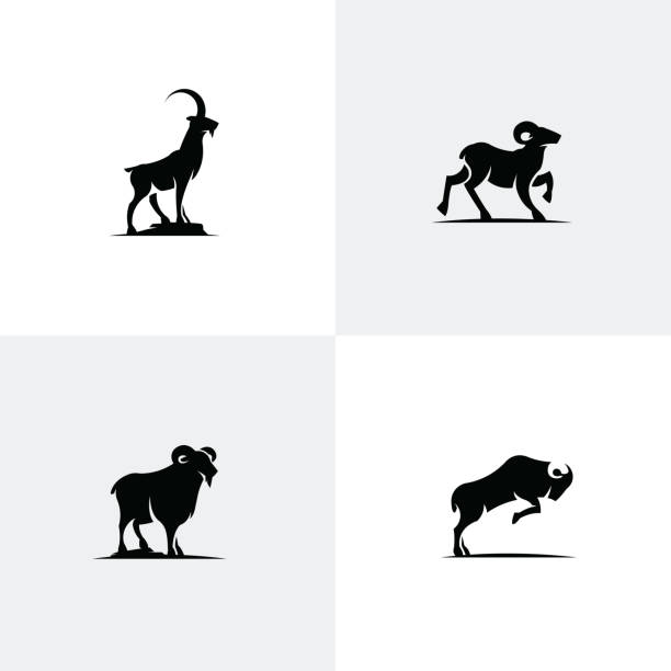 Set of goat icons Animal icon vector collection capricorn illustrations stock illustrations