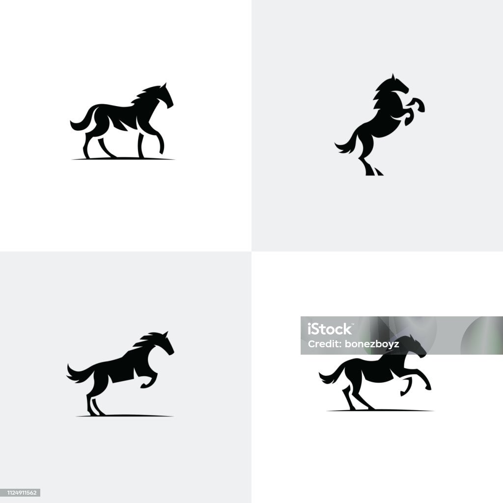 Set of horse icons Animal icon vector collection Horse stock vector