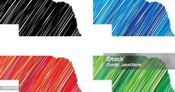 Nebraska Scribble Stock Illustration - Download Image Now - Abstract, Black Color, Blue