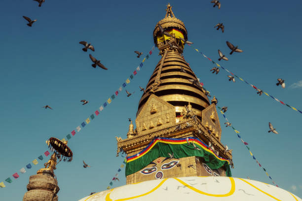 Swayambhunath, also known as the monkey temple, is a Buddhist stupa in Kathmandu, Nepal.
