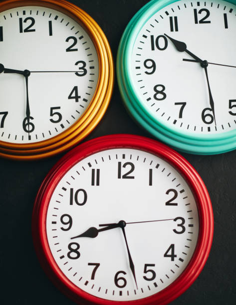 istock Collection of vibrant colored clocks 1124921304