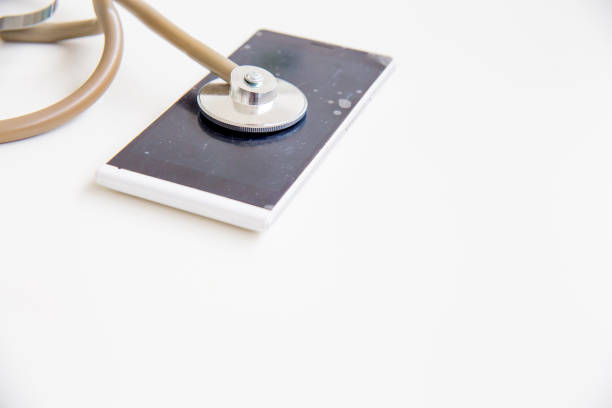 istock smartphone parts and repairing tools, flat lay, top view 1124941857