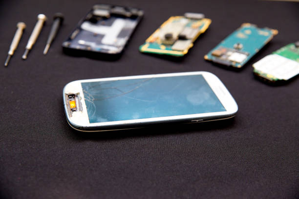istock smartphone parts and repairing tools, flat lay, top view 1124941920