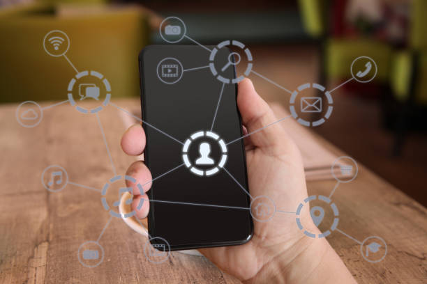 istock Social media icon computer network connection community people mobile phone app 1124944364