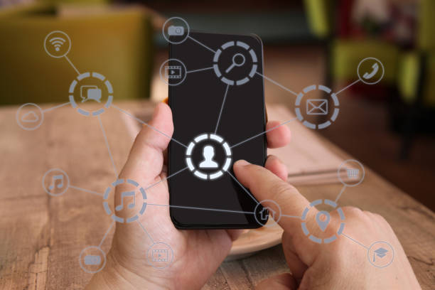istock Social media icon computer network connection community people mobile phone app 1124944466