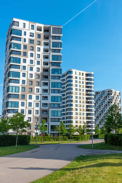 istock Modern highrise apartment buildings 1124947263