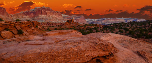 Sunset in southwest desert landscape