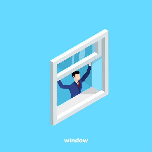 illustrazioni stock, clip art, cartoni animati e icone di tendenza di finestra - window human hand through frame