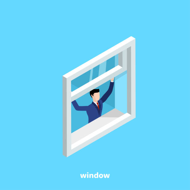 ilustrações, clipart, desenhos animados e ícones de janela - window human hand through frame