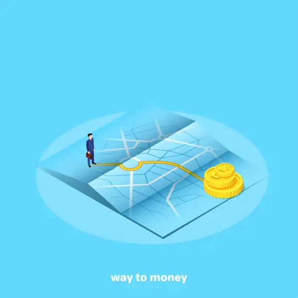 Vector illustration of way to money 4