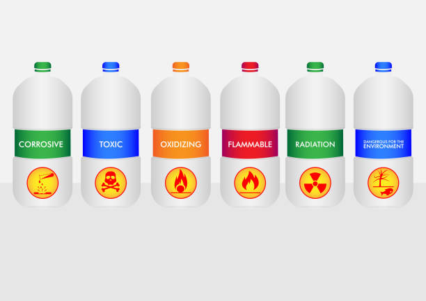 illustrations, cliparts, dessins animés et icônes de produit chimique - toxic substance bottle danger chemical