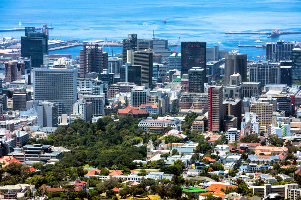 cape town, south africa, view of the city panorama from above,