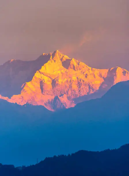 Mountain Kanchenjunga of Himalayan Range, the third highest mountain in the world.