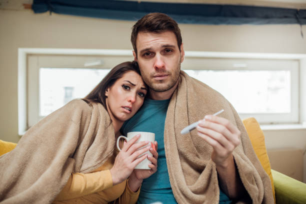 istock Young couple infected with the flu 1124982477