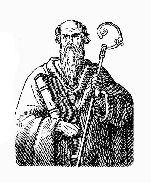 Athanasius of Alexandria (c.298-373), Bishop of Alexandria Illustration of Athanasius of Alexandria (c.298-373), Bishop of Alexandria michelangelo stock illustrations