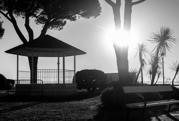istock Small bandstand outside in a park 1124984659