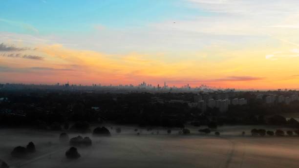 London skyline at dawn stock photo