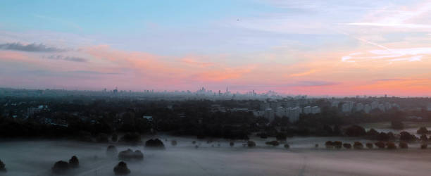 London skyline at dawn stock photo