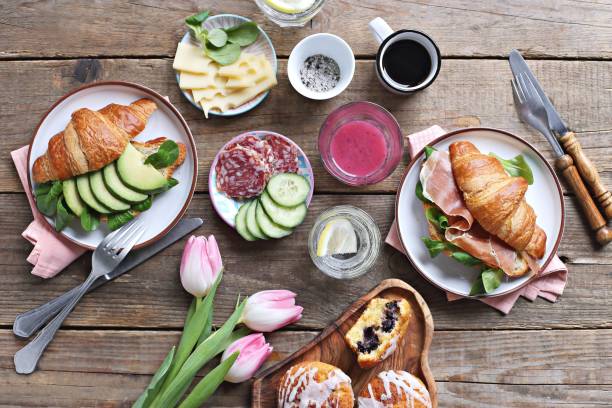 istock Croissant sandwiches with avocado and jamon. 1124996042