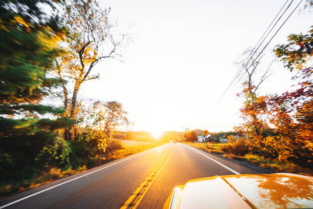 Autumnal road in new hampshire
