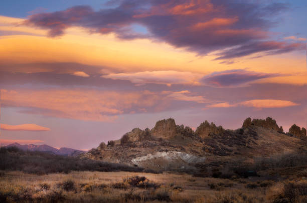 istock Sunrise on the Devils Backbone located in Loveland Colorado 1125004847