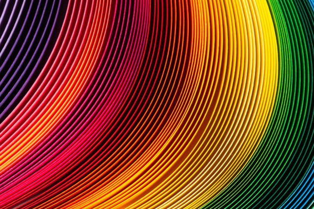 Abstract color rainbow stacked together in curve shape