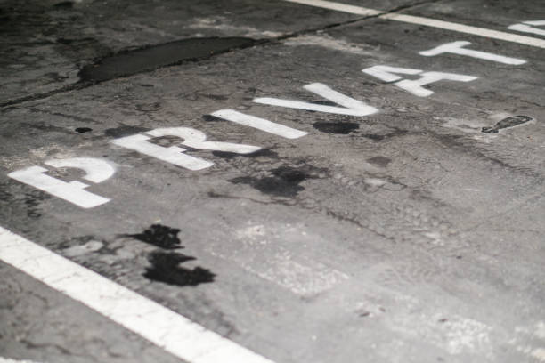 istock Private parking area for cars, reserved and empty 1125011448