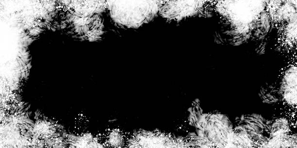 istock Card template with floral leaf effect black and white halftone illustration art abstract background 1125012847