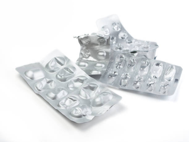 istock used drugs, Used capsules, Used antibiotic packaging on white background 1125013302