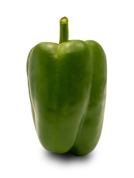 istock green sweet bell pepper or capsicum on white background. (clipping path) 1125013774