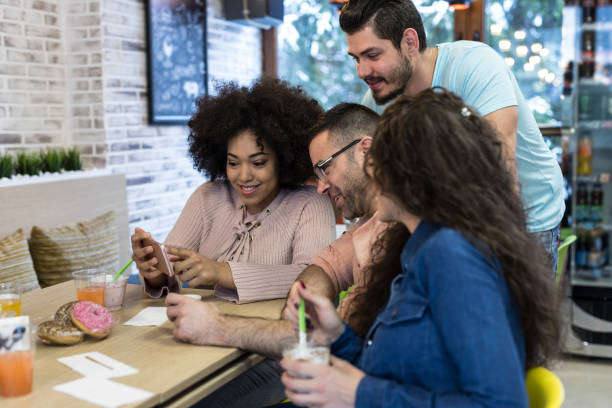 istock Tourists resting in cafe 1125015755